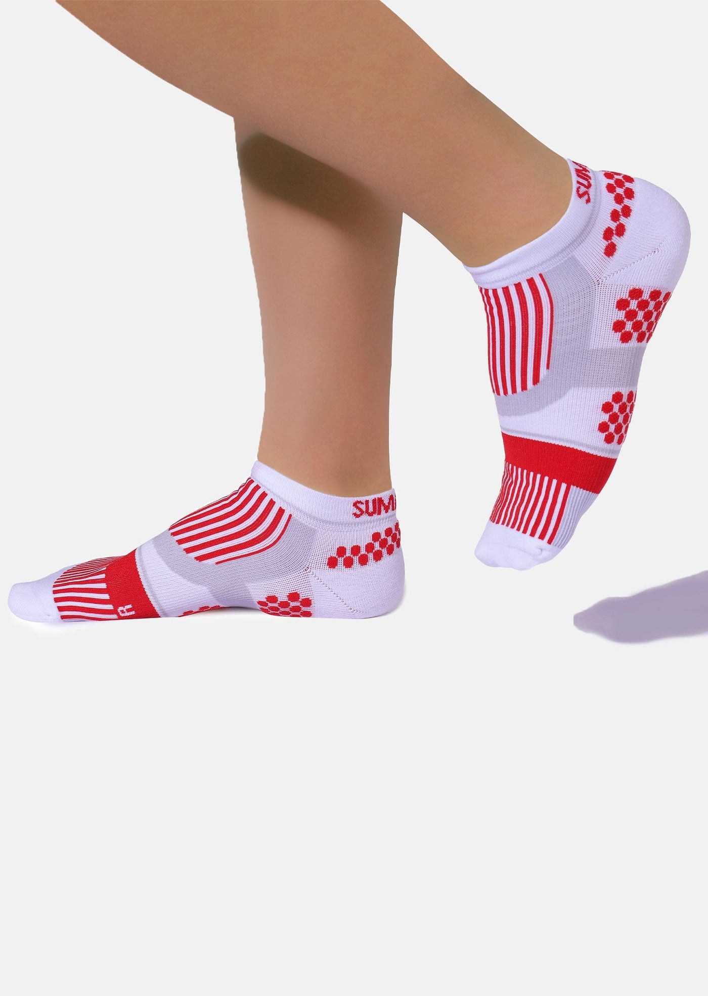 Sumarpo ULTRALIGHT LOW CUT COMPRESSION SOCKS UNISEX - White/red